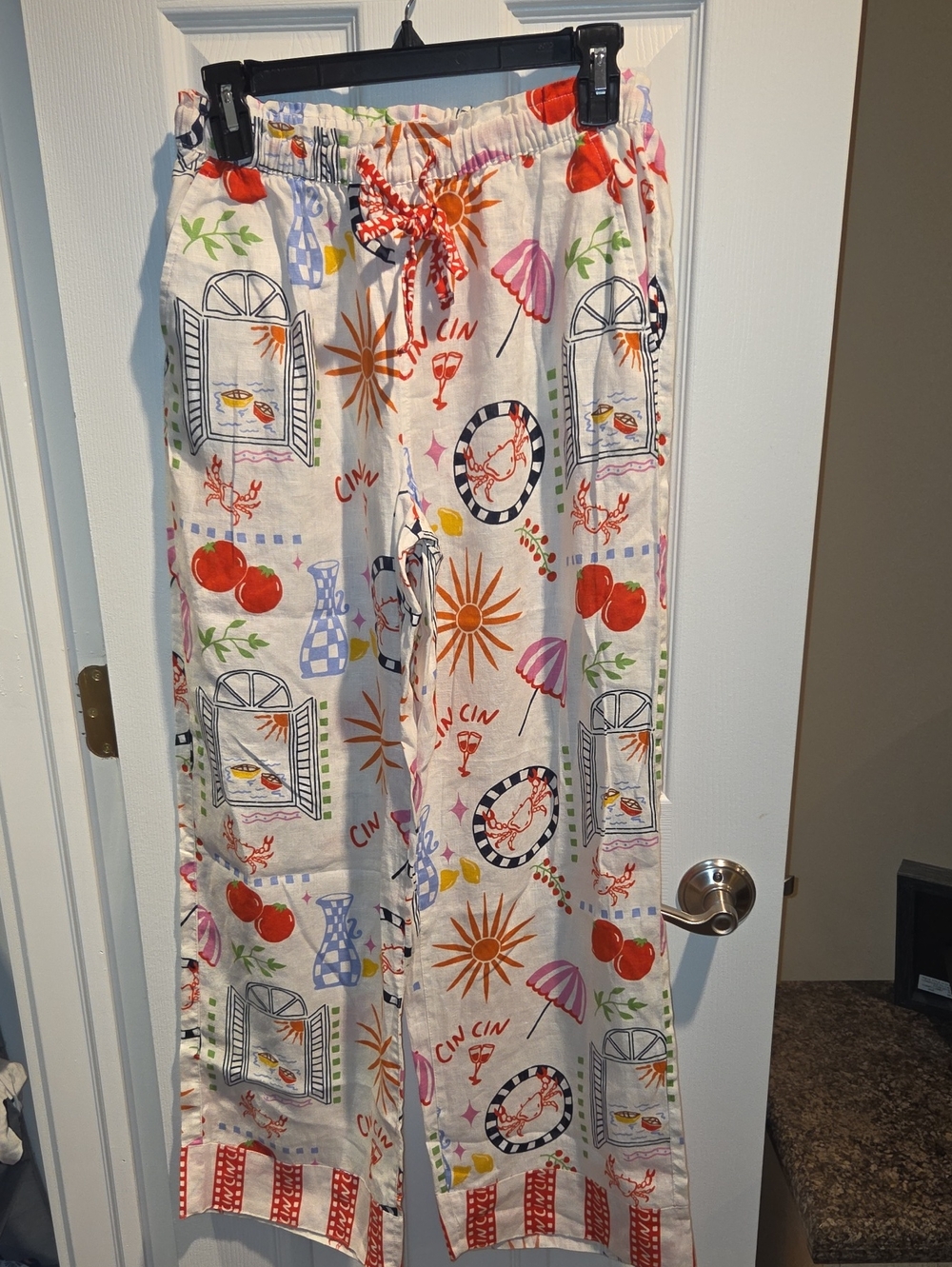 Cynthia Rowley White Multicolor Printed Lounge Pants-NWOT